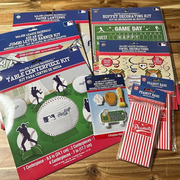 MLB Baseball Birthday Party Decor Bundle - Picture 1 of 8